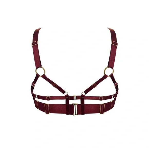 NWT Bordelle Syra Peep Wire Bra in Morello L - Picture 3 of 5